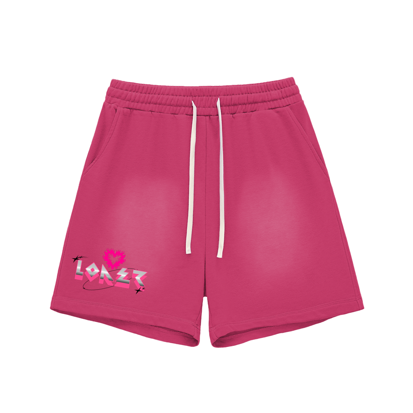 Sun Fade Raw Edge Cotton Shorts