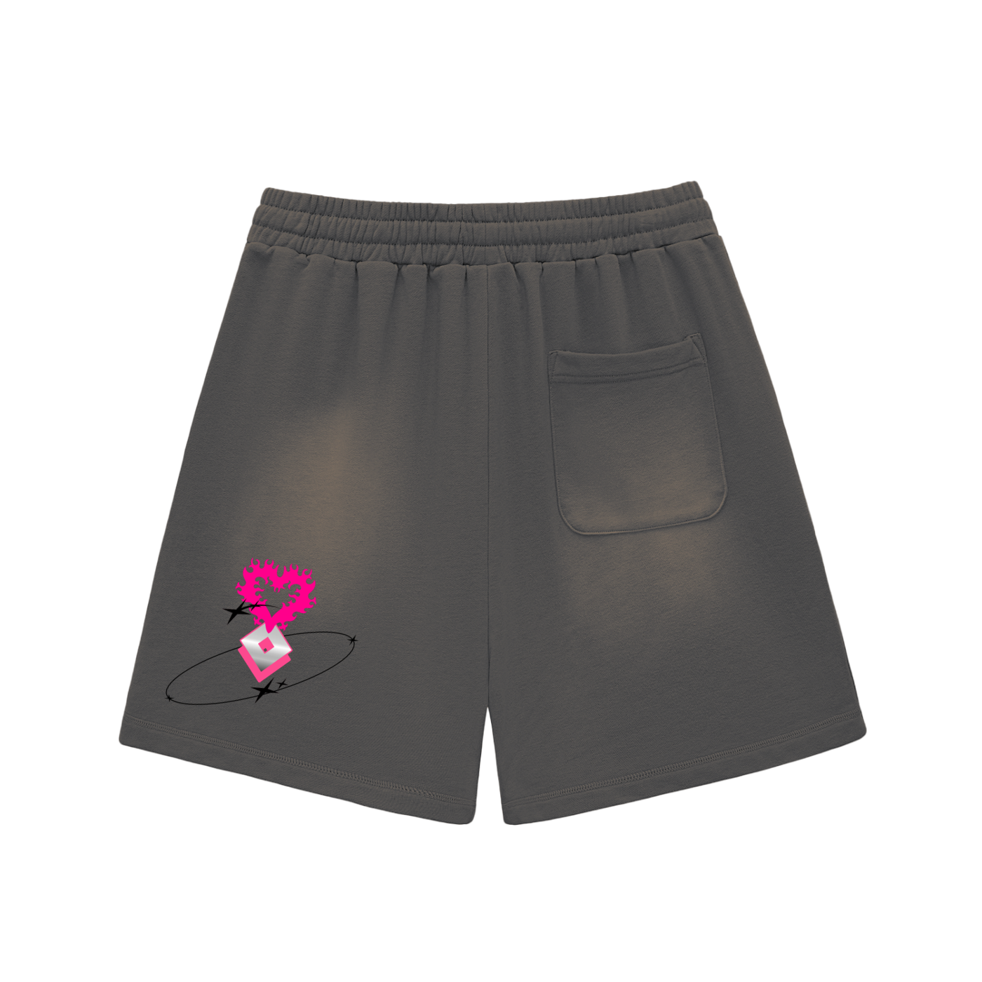 Sun Fade Raw Edge Cotton Shorts