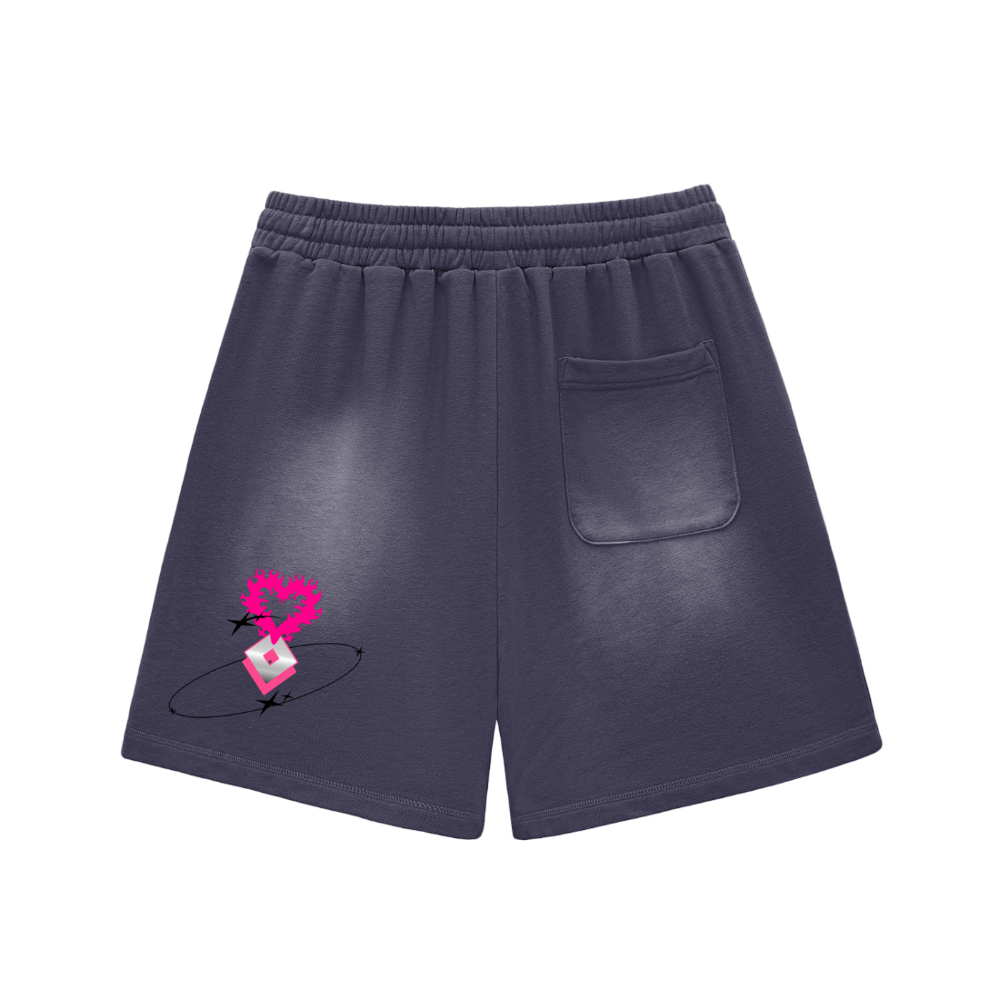 Sun Fade Raw Edge Cotton Shorts