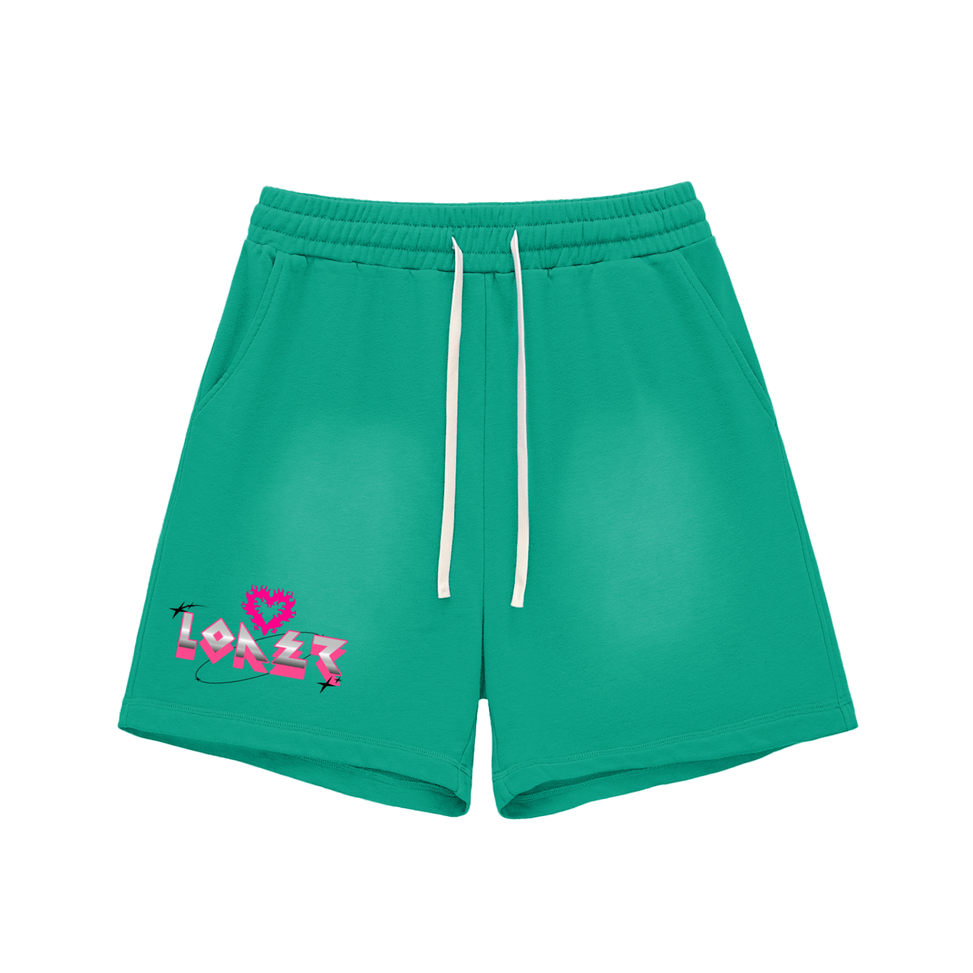 Sun Fade Raw Edge Cotton Shorts